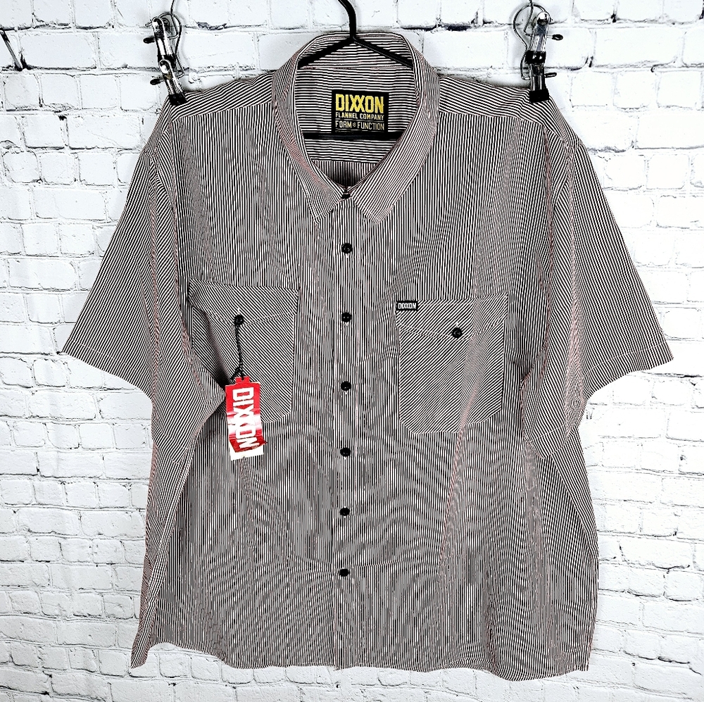 DIXXON | Form & Function button up collared striped short sleeve shirt